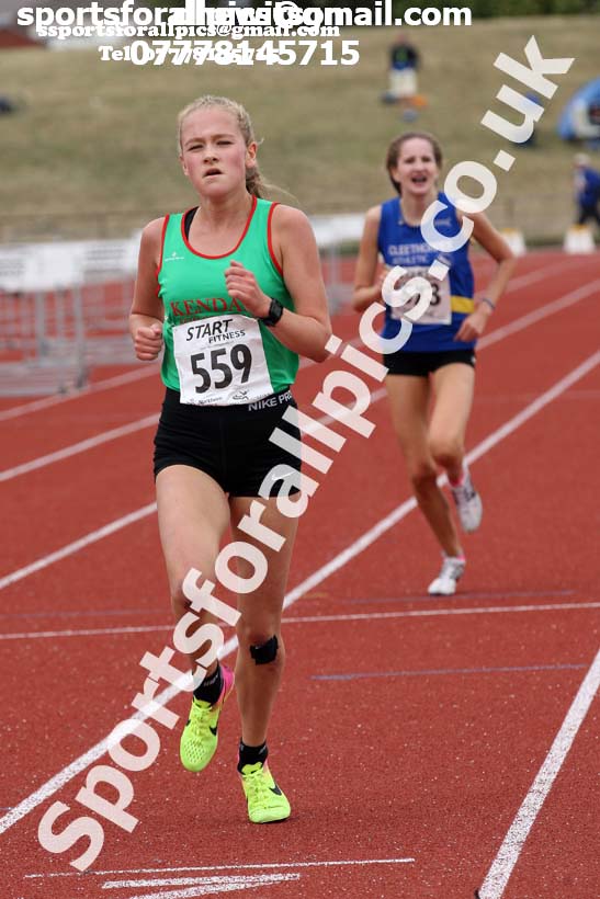 Womens under-17s 3000 metres, 2018 Northern Under-17s/U-15s/U-13s Champs., Wavertree Athletics Centre, Liverpool. Photo: David T. Hewitson/Sports for All Pics